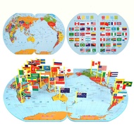 WE Map of the World Knowledge of the World/ World Map/ Wooden Flag Map/