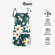 Đồ bộ đồ mặc nhà nữ iBasic thun lạnh quần đùi hai dây hoạ tiết HOMY047