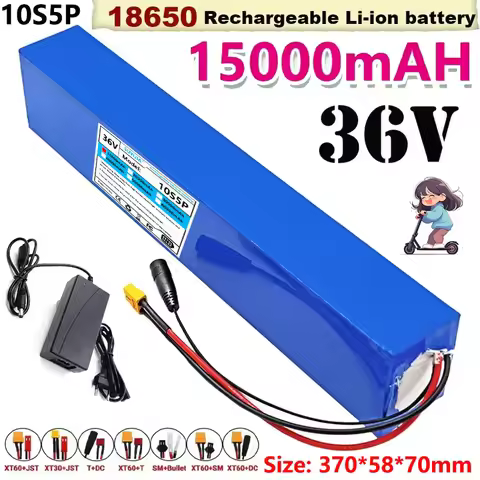 36V 15Ah 18650 10S5P 500W-1000W Lithium Battery Pack, 42V 15000mAh High Power Motor, Electric Moving