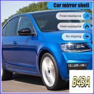 CJ7F เคลือบเงาสีดำรถกระจกมองหลังครอบคลุมกระจกมองข้างหมวกสำหรับskoda Octavia Mk3 A7 5e 2014-2019 สำหร