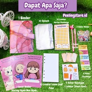 [10 Ziplock] A6 leather binder package financial binder/ A6 binder/ sequin binder daisy binder holog
