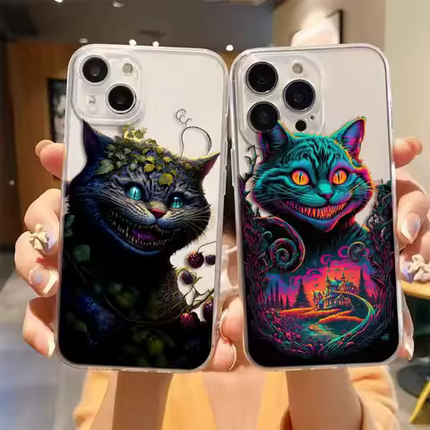 Cheshire Cat Alice in Wonderland Clear Case For VIVO Y15S Y16 Y17 Y17S Y20 Y21 Y22S Y27 Y28 Y35 Y36 