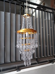 lampu hias tirai estetik minimalis kristal akrilik plafon gantung