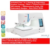 (1to1Training) Janome Skyline S9 Embroidery, Quilting, Sewing Machine,Wifi Feature, 40 Anna Maria exclusive designs