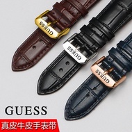 9-4Guess Guess Genuine Cowhide Leather Watch Band for Men and Women W0247G3 W0040G3 Pin Buckle Brace