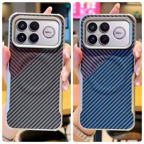 Carbon fiber Color-blocking Blade with Built-in Magnetic Ring Case For Poco F8 Ultra POCO F8 Pro F7 