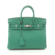 HERMES Birkin 25 手提包 W Evercolor 皮革 Vert 眩暈 二手 SHW