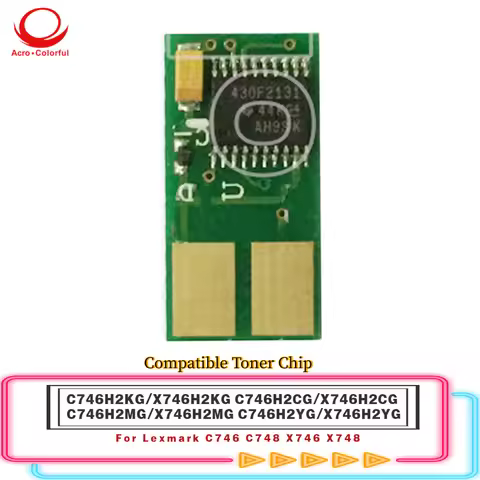 Compatible C746H2KG X746H2KG Toner Chip For Lexmark C746 C748 X746 X748 Printer