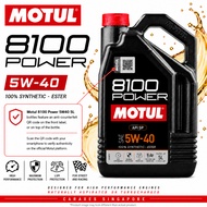 🇸🇬 MOTUL 8100 POWER 0W20 / 5W30 / 5W40 / 5W50 100% Synthetic Engine Oil Ester Technology [5L]
