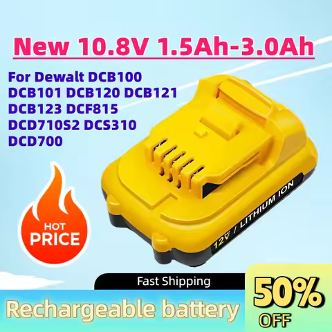 Upgrade New 10.8V 1.5Ah-3.0Ah Rechargeable Battery for Dewalt DCB100 DCB101 DCB120 DCB121 DCB123 DCF