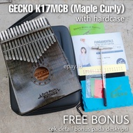 GECKO K17MCB Kalimba 17 Keys Solid Curly Maple + Hardcase FREE BONUS