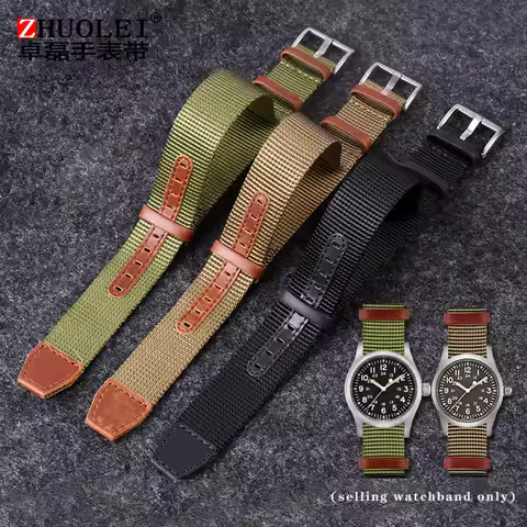 Nylon watchband for HAMILTON Khaki field H69439931 H69439411 Seiko T-imex wristband brand leisure wa