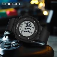 SANDA นาฬิกาดิจิตอลแฟชั่นสำหรับผู้หญิง/ผู้ชาย,นาฬิกากีฬาอิเล็กทรอนิกส์โครโนปฏิทินกันน้ำ