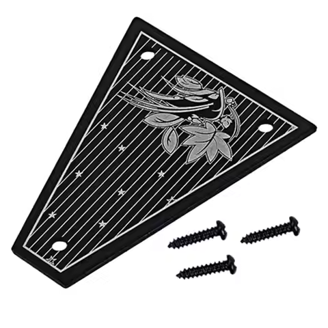 Guitar Truss Rod Cover Black Aluminum Alloy Plate Electric Guitar Accessories with Screws for Jackso