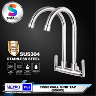 MCPRO Stainless Steel SUS 304 Kitchen Faucet Twin Wall Sink Water Tap (SS609)