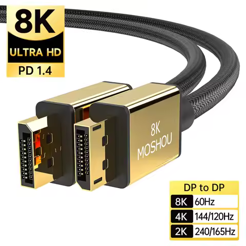 2022 New DP 1.4 Cables Displayport to DP to mini DP Support 8K 60Hz 4K 144Hz/120Hz 2K 165Hz 32.4Gbps