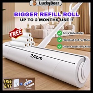 【10 Roller Refill】+ 24CM Lint Roller Detachable Dust Hair Pet Fur Remover Bulu Roller Cloth Cleaner