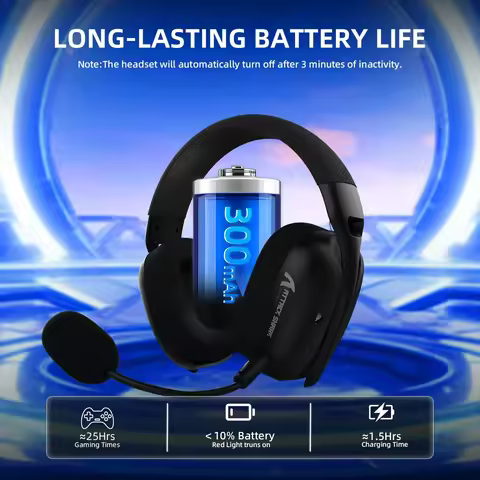 ATTACK SHARK L80PRO Wireless Gaming Headset Lightseed Tech Built-in & Detachable Dual Mic Lightweigh