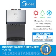 MIDEA Water Dispenser Hot Warm Cold Floorstanding Water Purifier 1673 - Compressor Cooling - 4 Stages Korea Halal Filter