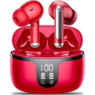 S48 wireless earphones Bluetooth 5.4 playback time 42H red Suitable for running/fitness/office use. 