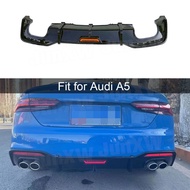 Carbon Fiber Rear Lip Diffuser Spoiler for Audi A5 S5 Sline Sedan 2017+ not Standard ABS Gloss Black