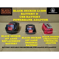 BLACK AND DECKER 18V 2.0AH 4.0AH REPLACEMENT LI-ION BATTERY BL2018 BL4018 BDCHD18K GWC1820PCF GWC182