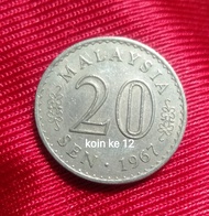koin Malaysia 20 sen 1967