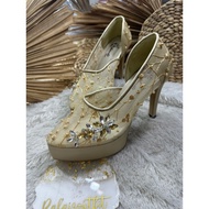 Micca wedding gold shoes 10cm heels