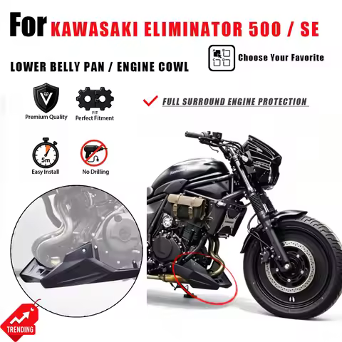 For Kawasaki Eliminator 500 EL500 Motorcycle Belly Pan Lower Cowl Engine Spoiler Skid Plate Guard Ac