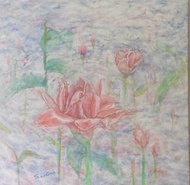 Original Among the clouds painting Acrylic on canvas 60 x 60cm handmade