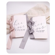 His and Her Vow Cards Vow Card / Wedding Vow Book / custom Calligraphy