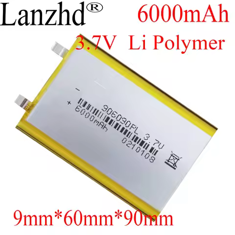 1-10PCS li-po Polymer battery 6000mah 3.7V 906090 smart home MP3 speakers Li-ion battery for dvr,GPS