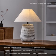 Ceramic Silent Wind Table Lamp Living Room Bedroom Study Bedside Lamp Design Handmade Porcelain Cans