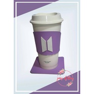 BTS inspired cup sleeve with coaster (Cup not included)