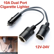 10A Car Dual Port Triple Cigarette Lighter 12v 24v Splitter Female Socket Plug Power Adapter Connector