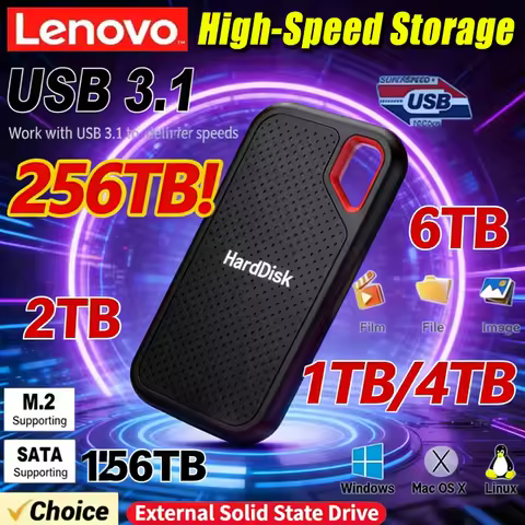 Lenovo 2026 Hard Disk Mobile SSD E60 1TB 2TB 256TB USB 3.1 HD External Hard for Laptop PS5 Mobile Ha