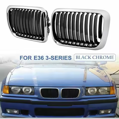 E36 Grill,Black Kidney Front Bumper Kidney Grille Grills For-BMW E36 3-Series 318I 323I 328I M3 1997