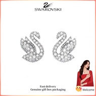 ♈Swarovski♈ S925 Sterling Silver Swan Womens Fashion Earrings White Crystal Swarovski Symbol Swan Ea