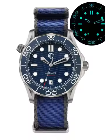 Watchdives WD007 39mm PT5000 Automatic Dive Watch Titanium Case Sapphire Crystal 100M Waterproof Hel