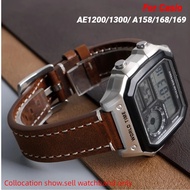 Cowhide Watchband For Casio A158 A168 f91w AE-1200WHD/A159/A169 AE1200 Watch Strap Quick release Sof