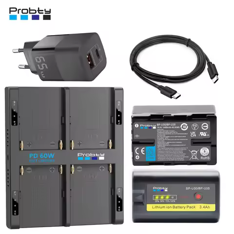 3400mAh BP-U30 BP-U35 BPU30 Battery or PD 60W FAST Charger for Sony XDCAM EX PMW 100 150 160 200 PMW
