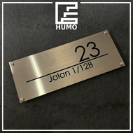 HUMO Stainless Steel House Number Plate Modern Design Metal Nombor Rumah 【Fully Customized】門牌定制