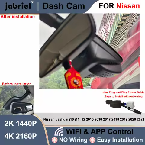 Dash Cam Camera DVR 2K 4K Wifi Plug and Play Car DVR for Nissan qashqai j10 j11 j12 2015 2016 2017 2