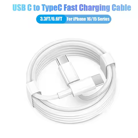 Type USB C to C Fast Charging Cable 1M/3FT 2M/6FT for Android Smart Phone For IPhone 15 16 17 and Ta