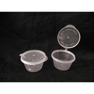 2oz Round Disposable Plastic Food Container Hinged Lid ( 50pcs± ) 2 oz Deli Container - 50ml