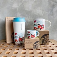 Japan Starbucks Winter Limited City Cup yah Mount Fuji Crane Blue Stainless Steel Cup Mug Water Cup