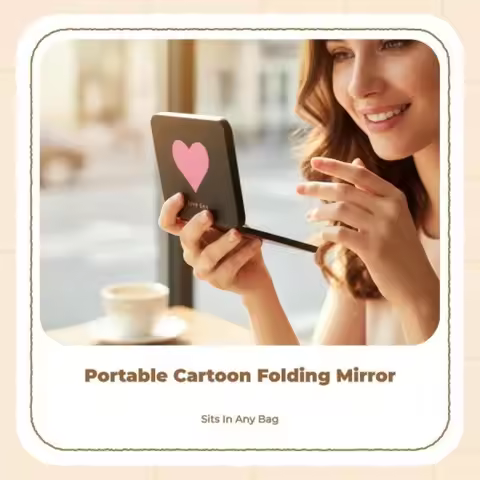1PCS Makeup Mirror, Mini Portable Makeup Mirror, Travel Makeup Mirror, Folding Makeup Mirror, Minima