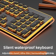 Wired Mechanical Feel Keyboard Waterproof Mute Ultra-Thin Gaming Gaming Office Typing Desktop Laptop