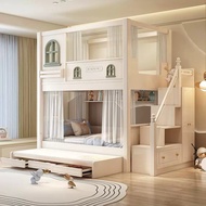 Children Bed Bed High Low Two-Layer Bed Simple Bed Bed Wooden Bed Small Apartment Multifunctional Co