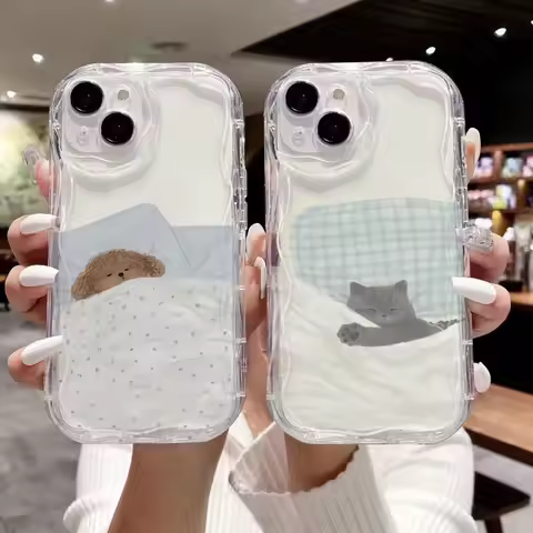 Sleep Dog Cat Couple Phone Case For Samsung Galaxy S21 S20 Plus Ultra S20FE S21FE S23FE S24FE A56 A3